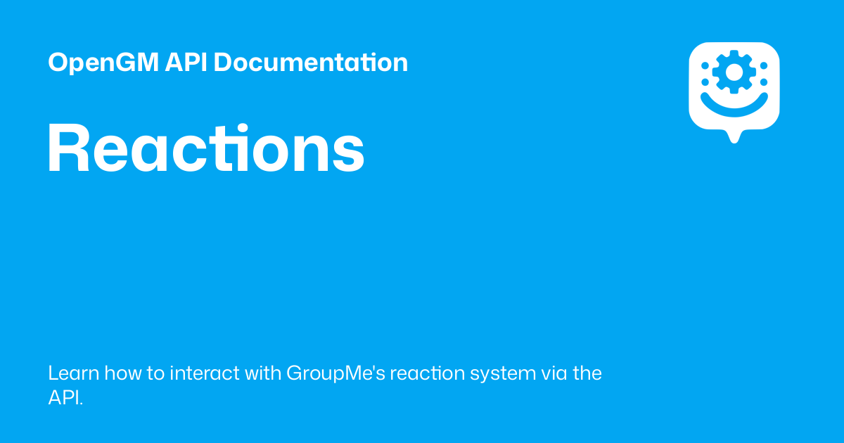 Reactions - OpenGM API Documentation