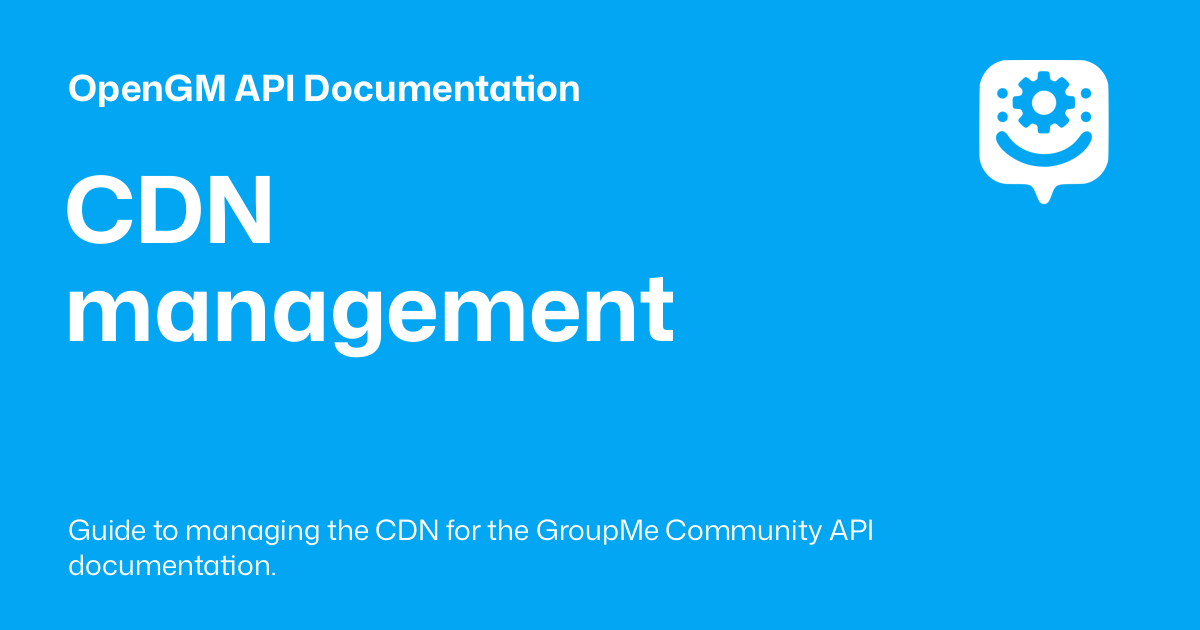CDN management - OpenGM API Documentation