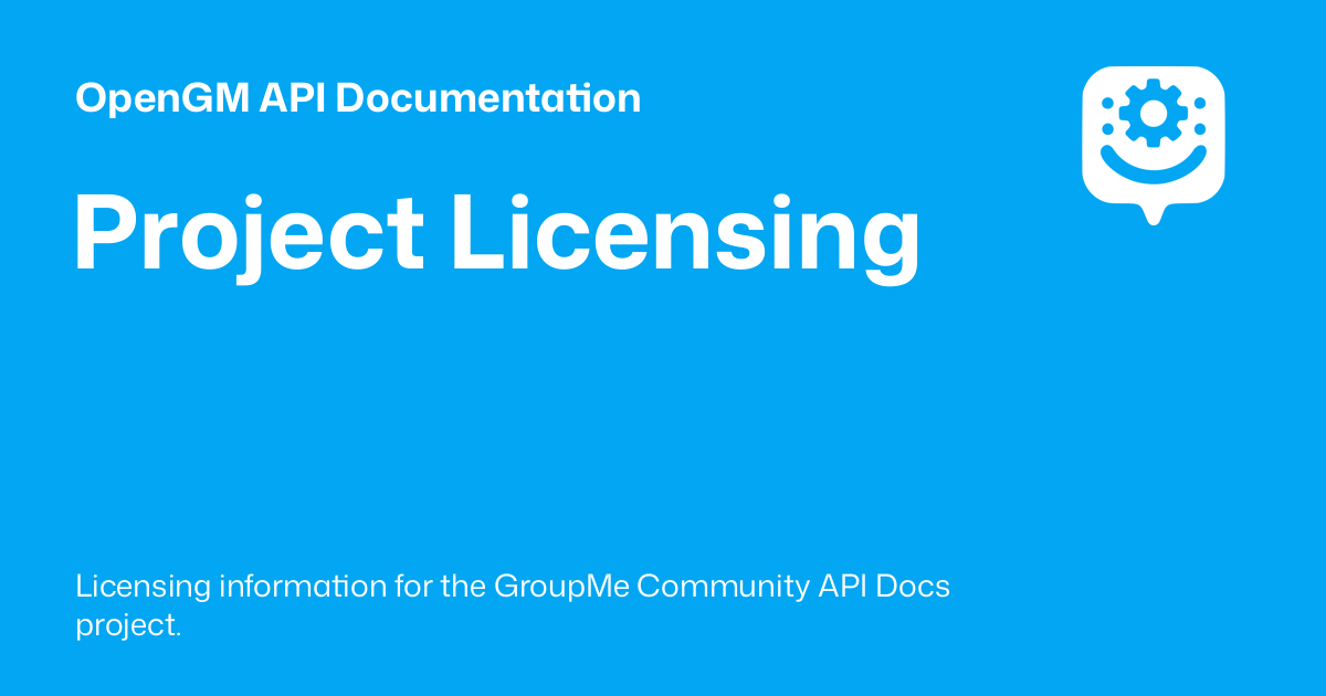 Project Licensing - OpenGM API Documentation